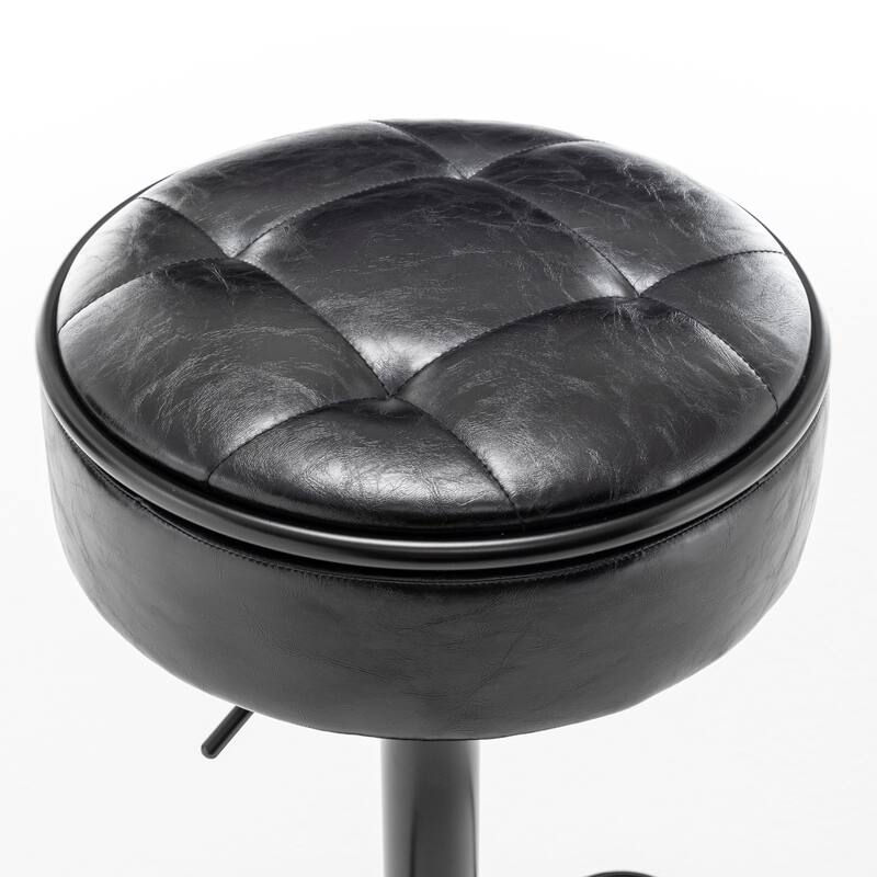 Round Storage Bar Stool Set of 2