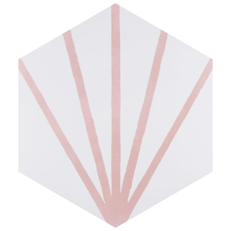 Merola Tile Horizon Dawn Hex Rosa 7-3/4" x 9" Porcelain Floor and Wall Tile - Case (24 Tiles)