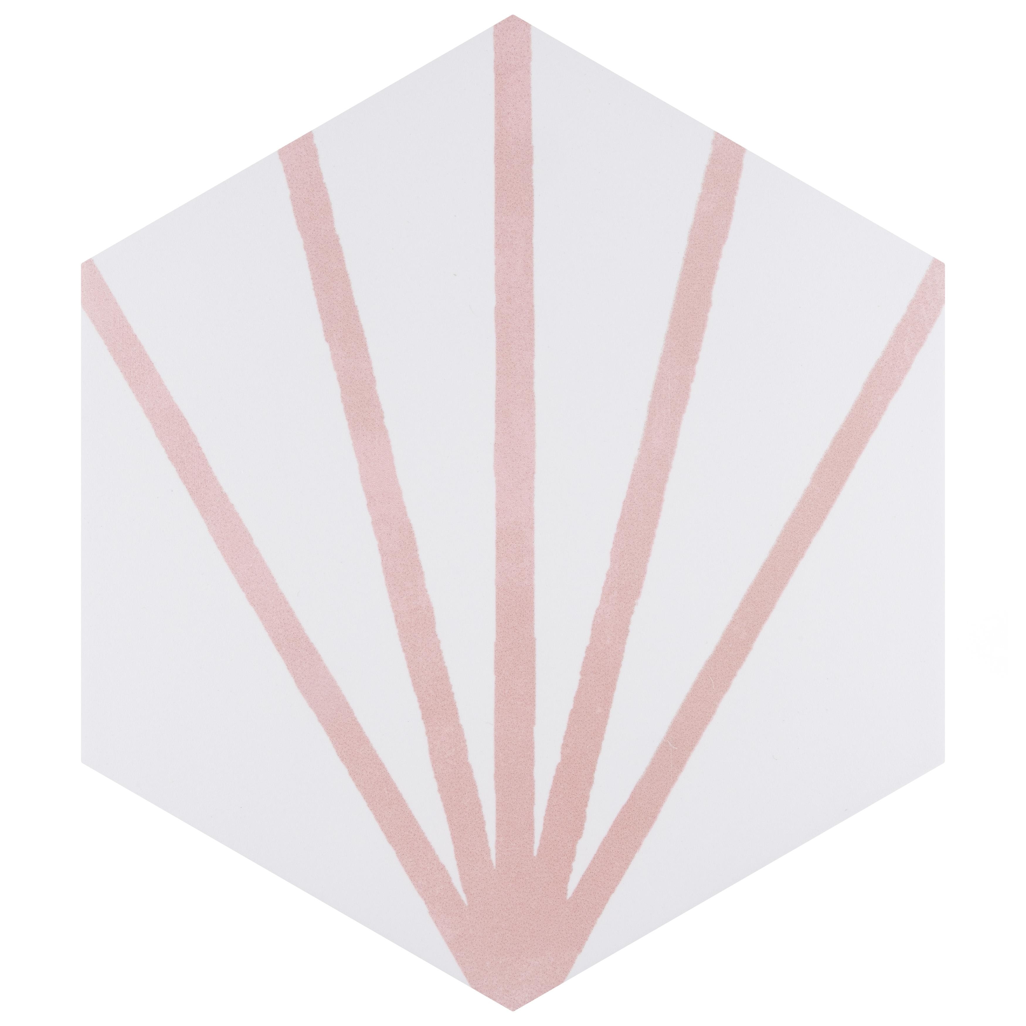 Merola Tile Horizon Dawn Hex Rosa 7-3/4" x 9" Porcelain Floor and Wall Tile