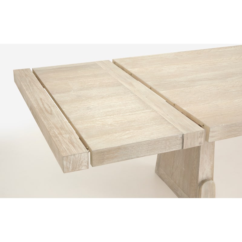 Magnussen Home Herringbone Ridge White Trestle Extendable Dining Table - 83''W x 44''D x 30''H
