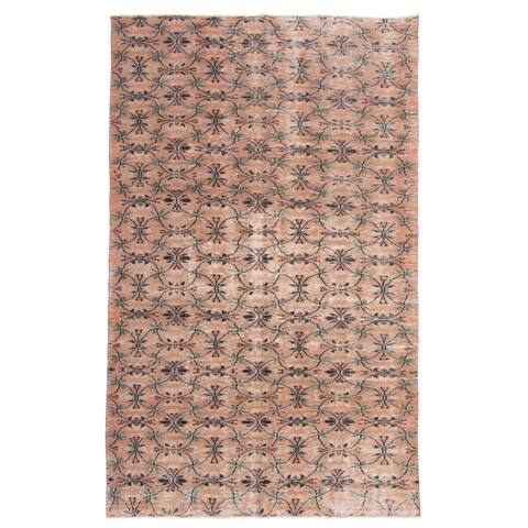 ECARPETGALLERY Hand-knotted Color Transition Coral Wool Rug - 5'4 x 8'8