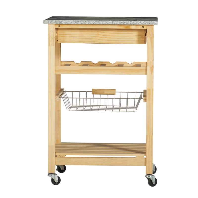 The Gray Barn Natural and Granite Top Island Cart