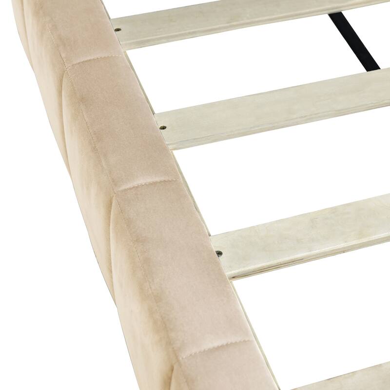 Mid-Century Modern Full Velvet Daybed Frame - Versatile Sofa and Bed Combo with Slats