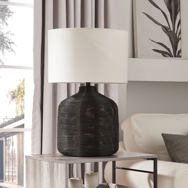 Grey rattan lamp deals