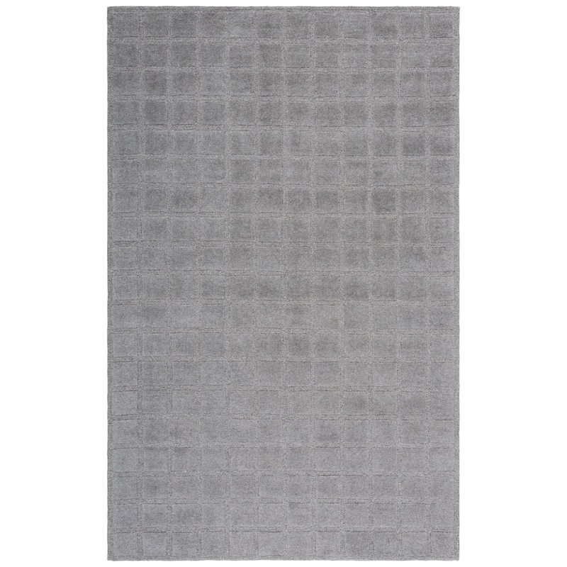SAFAVIEH Handmade Genre Abstract Trellis Mid-Century Modern Wool Rug - 4' x 6' - Grey