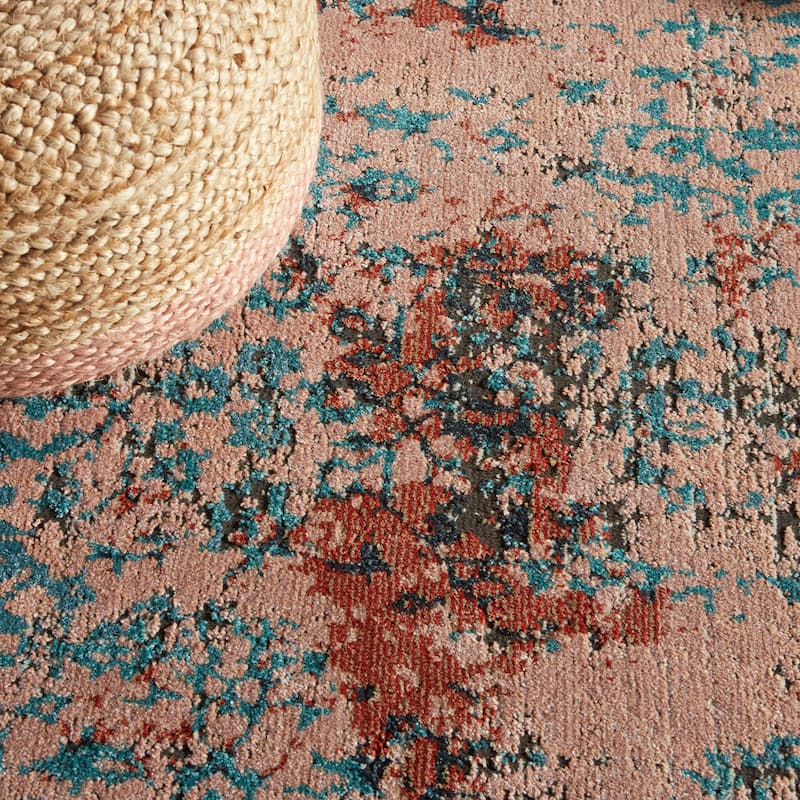 Zea Trellis Pink/ Teal Area Rug