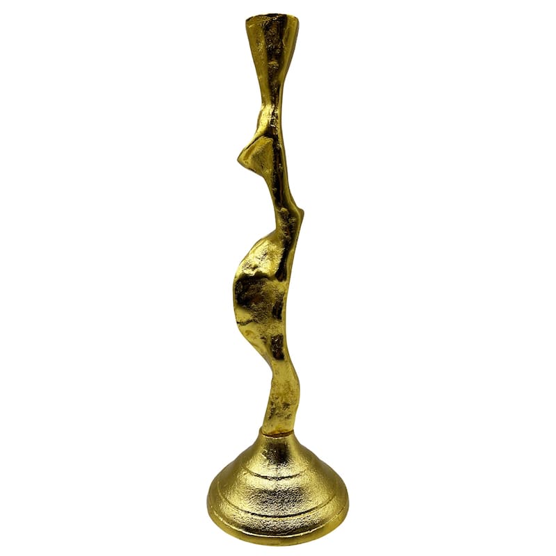 14 Inch Decorative Handmade Aluminum Artistic Candle holder Set of 2 - 4 x 4 x 13.5 in
