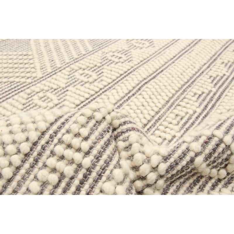ECARPETGALLERY Braid weave Sienna Cream Wool Rug - 5'2 x 8'1
