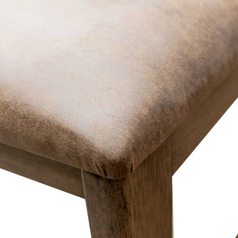 Okai Dining Side Chair Set of 2, Panel Backrest, Padded, Brown Solid Wood