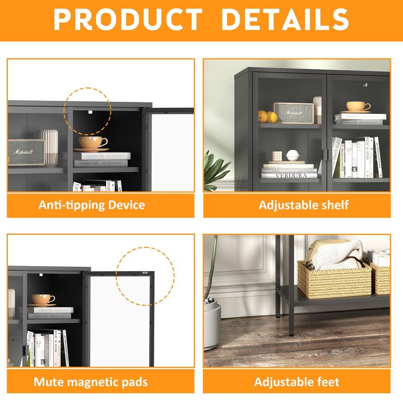 Tall Bookcase Modern Bookshelf Cabinet for Home Office, Living Room