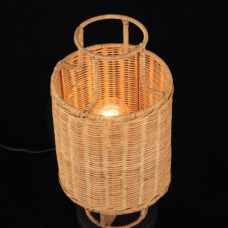 Acroma Modern Table Lamp with Rattan Shade