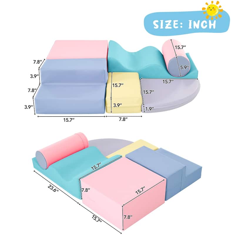 6 Piece Soft Climb and Crawl Foam Playset for Kids
