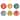 Certified International Francesca 6" Canape/Luncheon Plates, Set of 6 Assorted Designs - 6" x 6"
