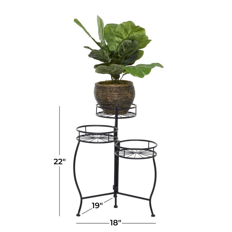 3 Round Shelves Metal Modern Plantstand 22 x 18 x 19 - 18 x 19 x 22