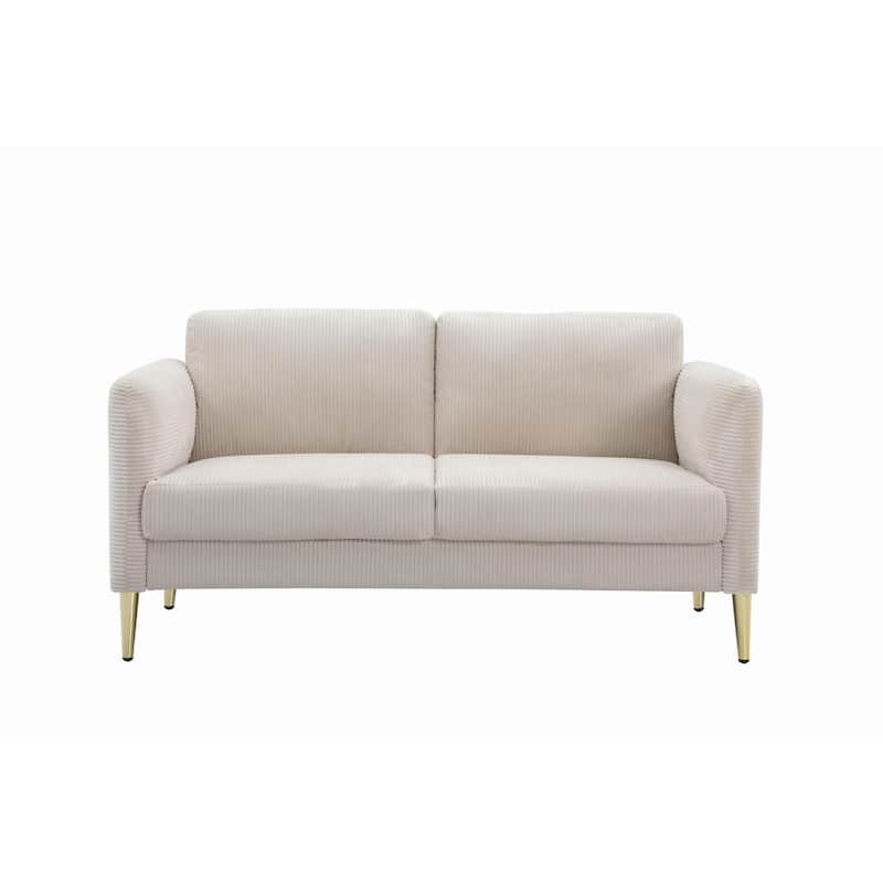 US PRIDE FURNITURE 60.63" W Mid-Century Corduroy Fabric Loveseat
