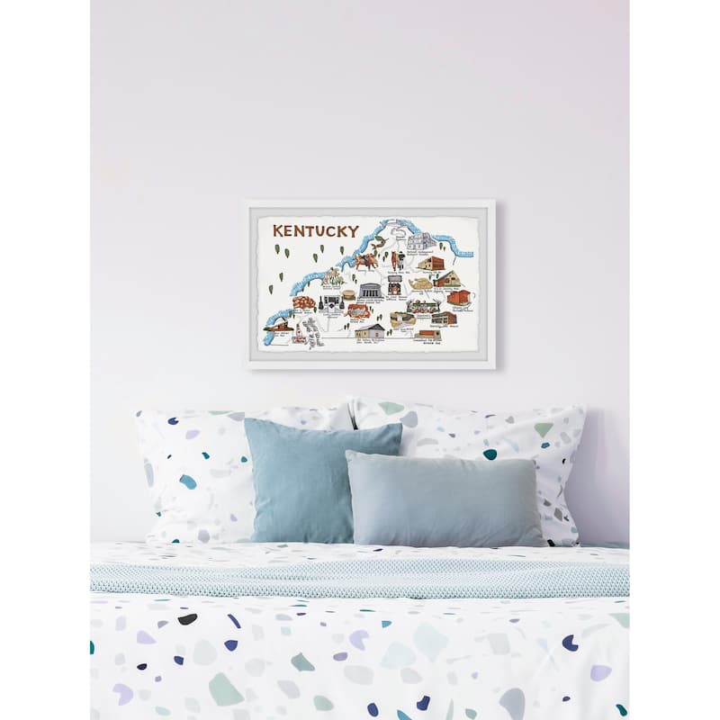 'White Kentucky Spots' Framed Painting Print