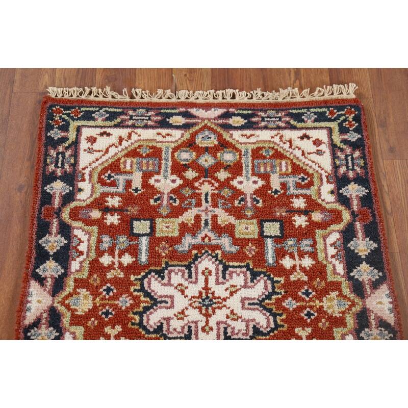 Geometric Kazak Accent Rug Hand-Knotted Wool Carpet - 2'0" x 3'0"