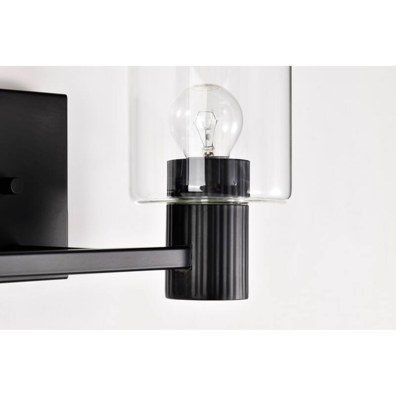 Clarksville 2 Light Vanity Matte Black with Clear Glass