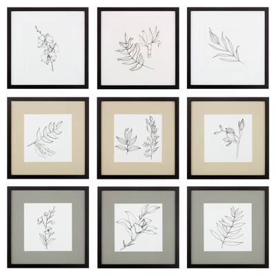 9 Piece Gallery Wall Frame Set with Decorative Art & Hanging Template