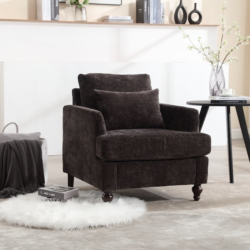 Modern Wood Frame Armchair for Living Room