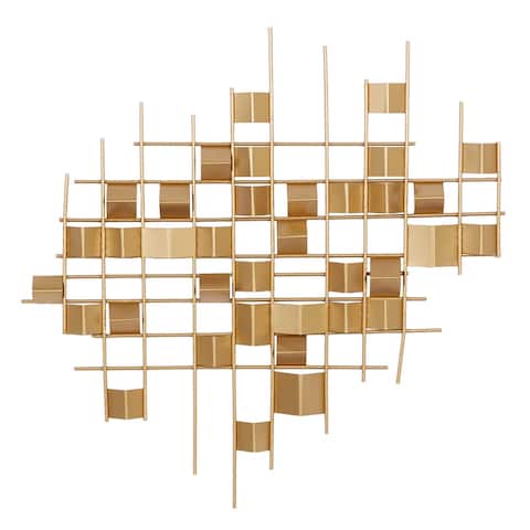 Gold Metal Contemporary Wall Decor Abstract 32 x 32 x 2