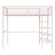 preview thumbnail 4 of 7, Pink Twin Size Loft Bed with 4-Tier Shelves