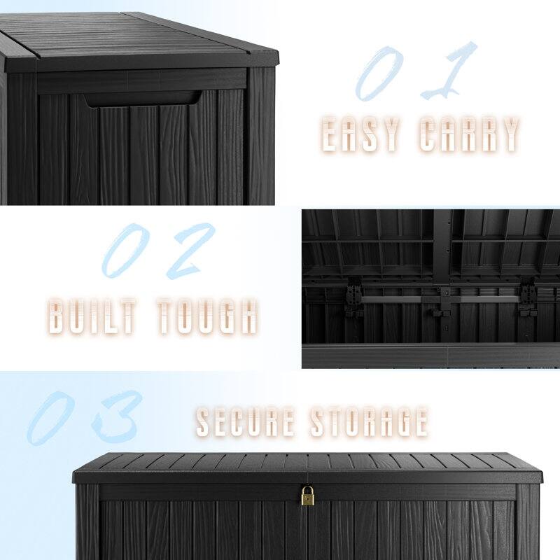 Outdoor Patio Storage Resin Lockable Deck Box