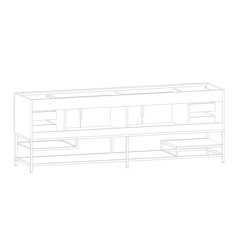 Noble 84" Free Standing Vanity with Reinforced Acrylic Double Sink - 84" Width