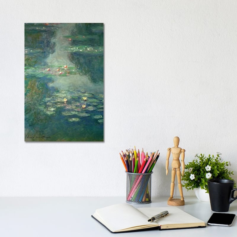 iCanvas "Waterlilies, 1908 " by Claude Monet Canvas Print - 12x8x0.75