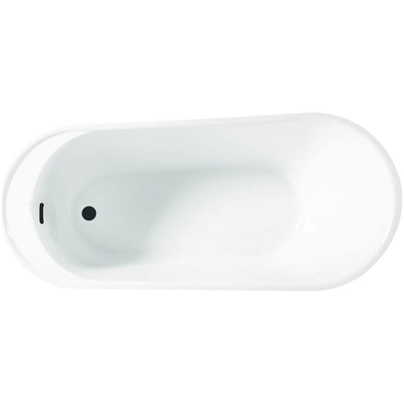 Kingston Brass VTRS592826C31 Aqua Eden 59" Free Standing Acrylic - White / Matte Black