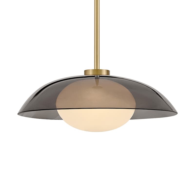 Lark 84447 Jace 14" Wide LED Pendant with Smoked Glass Shade