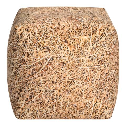 Gold Cube Straw 15"W x 15" D x 15" H