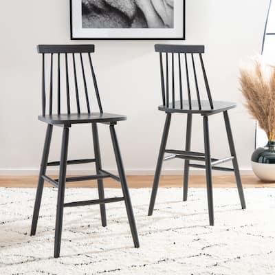 SAFAVIEH Beaufort 30-in. Spindle Farmhouse Bar Stools (Set of 2) - 19"W x 21"D x 45"H