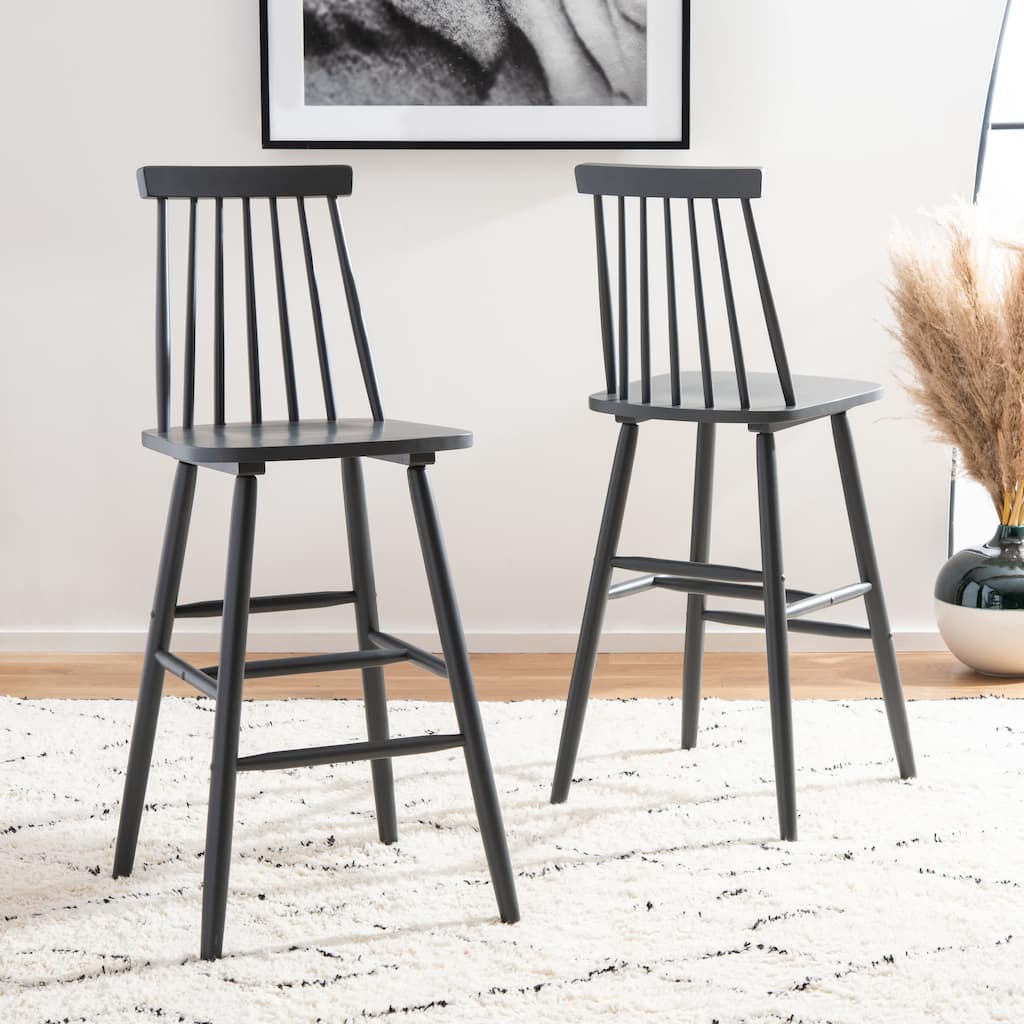 SAFAVIEH Beaufort 30-in. Spindle Farmhouse Bar Stools (Set of 2) - 19"W x 21"D x 45"H
