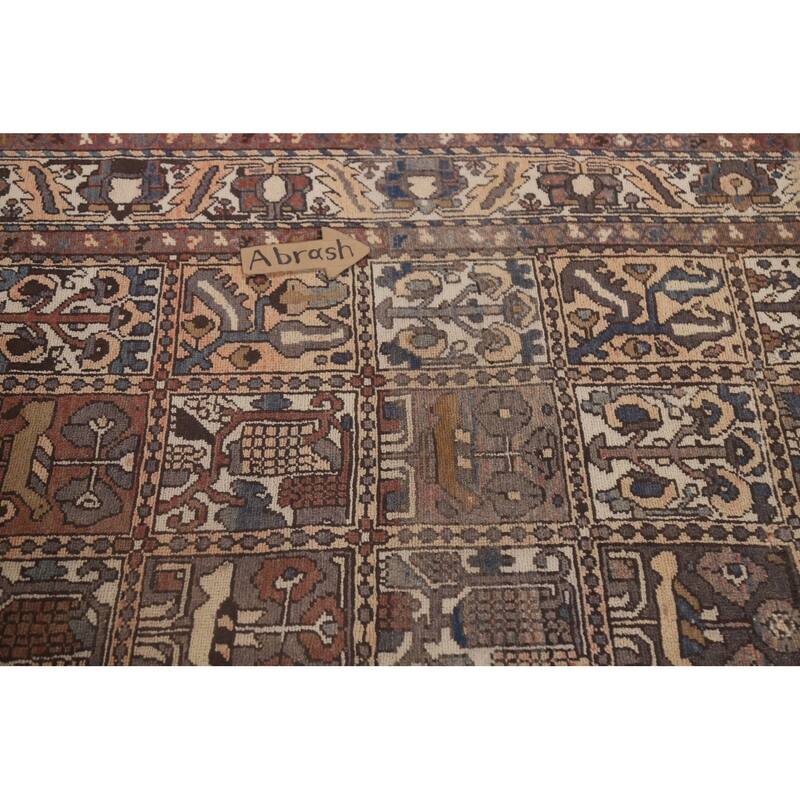Garden Design Bakhtiari Persian Vintage Rug Hand-knotted Wool Carpet - 5'4" x 9'6"