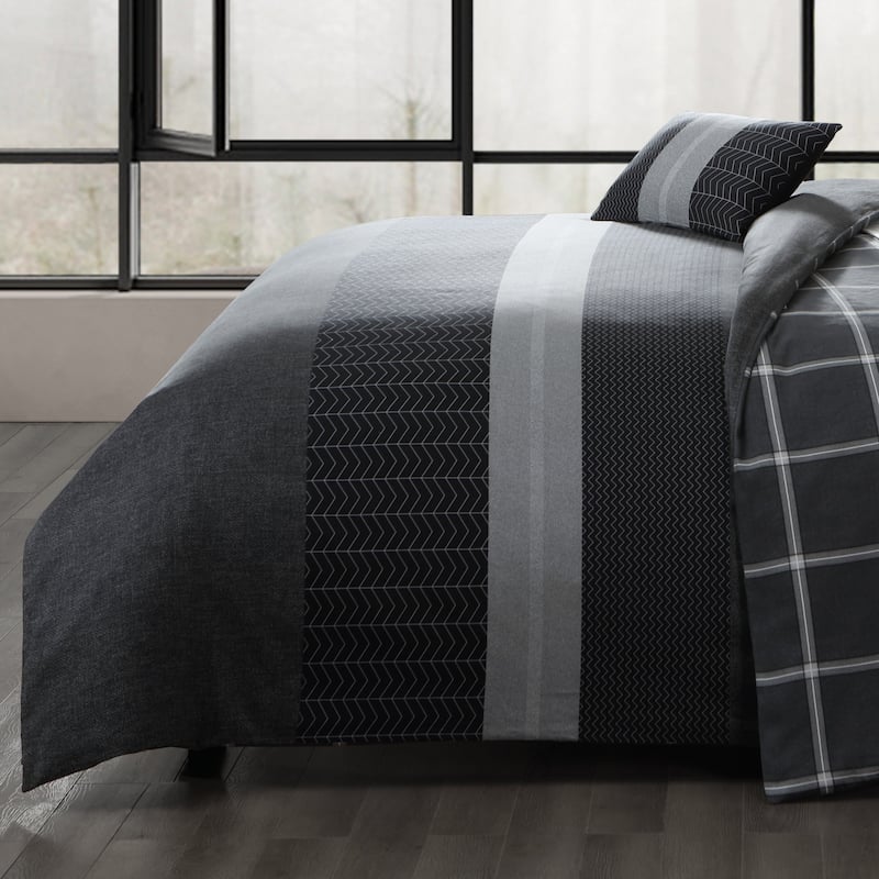 Bebejan Kyle Black 100% Cotton 5-Piece Reversible Comforter Set