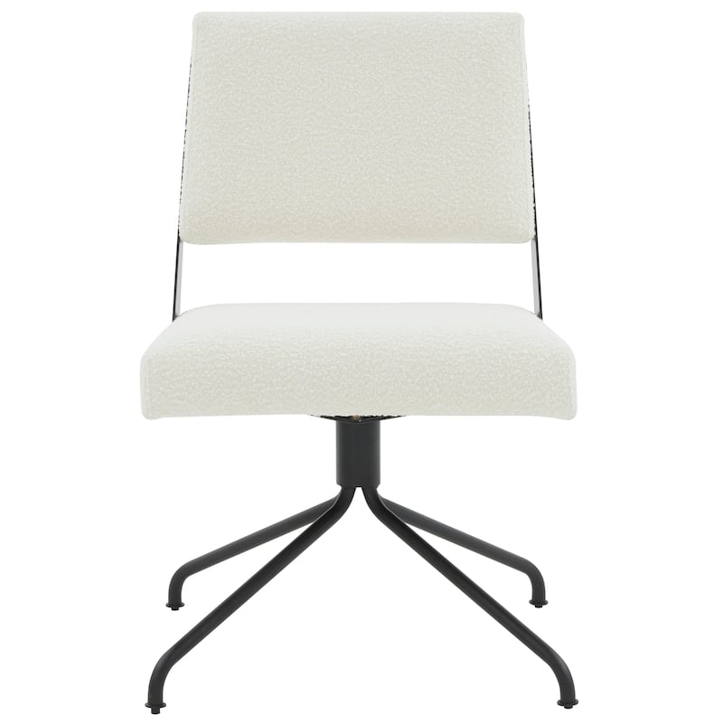 SAFAVIEH Couture Kanja Swivel Office Chair - 22Wx24Dx34H - Ivory/Black