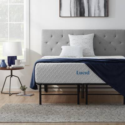 12-inch Gel Memory Foam Mattress and Platform Bed Frame Set by LUCID Comfort Collection