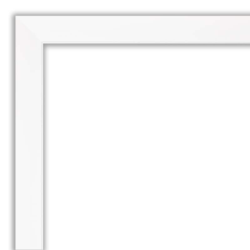 Amanti Art Cabinet White Narrow Framed Dry Erase Magnetic Board