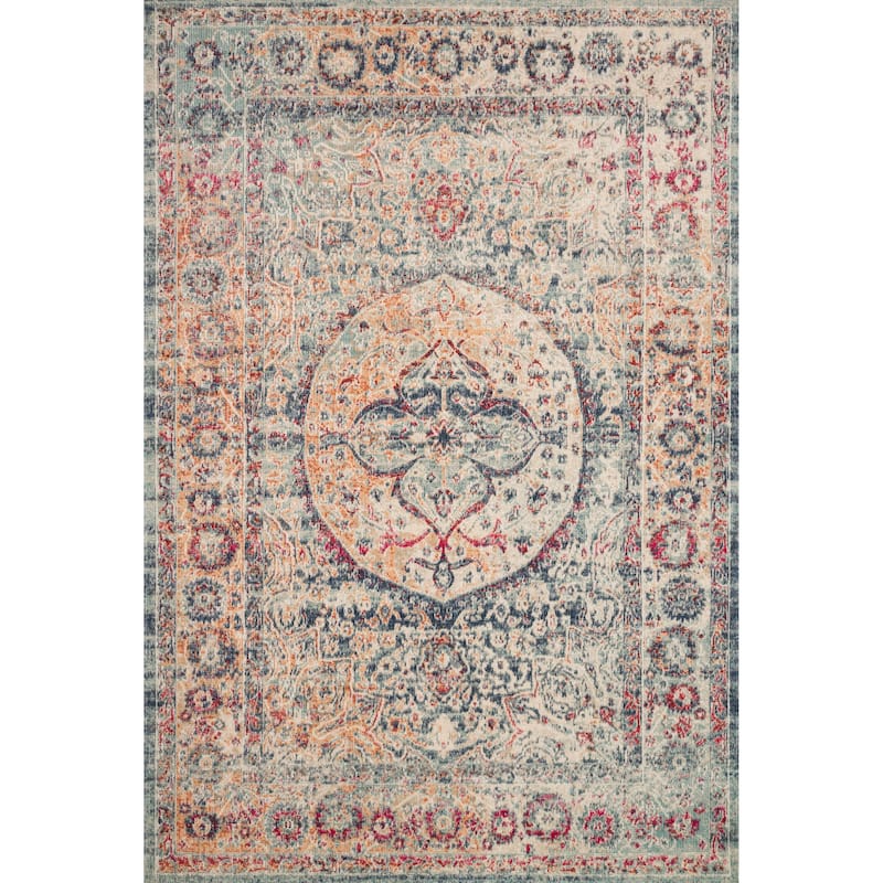 Alexander Home Katherine Boho Vintage Floral Medallion Rug