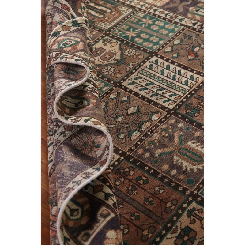Distressed Bakhtiari Persian Vintage Area Rug Handmade Wool Carpet - 6'8"x 9'9"