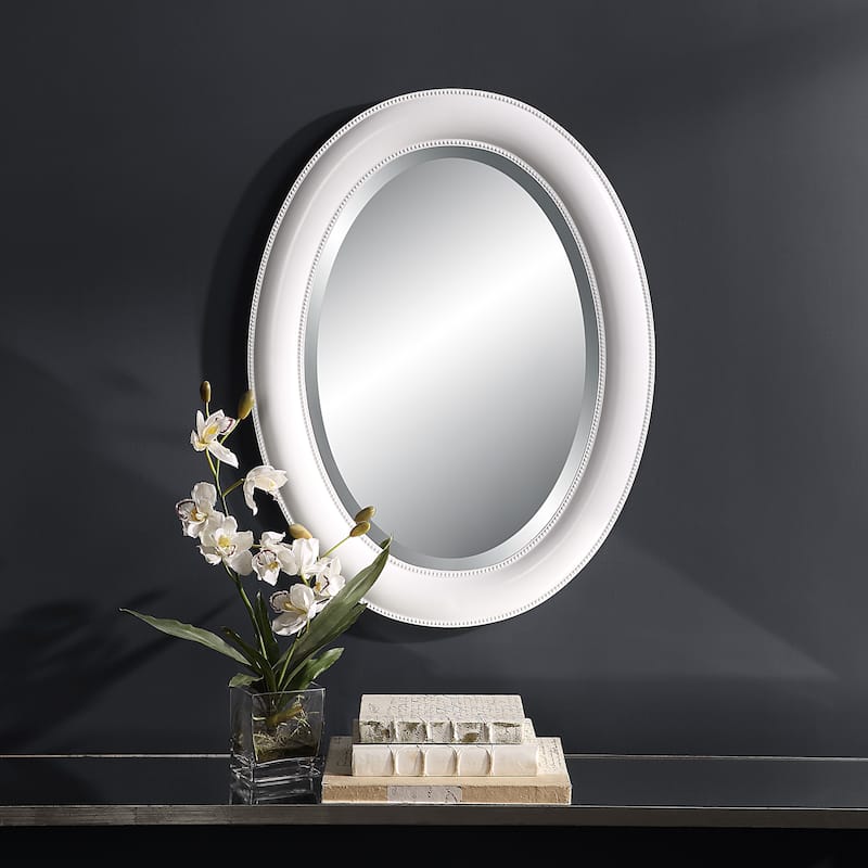 Oval Beaded Bevel Wall Mirror - 29.25 x 22.25 x 1