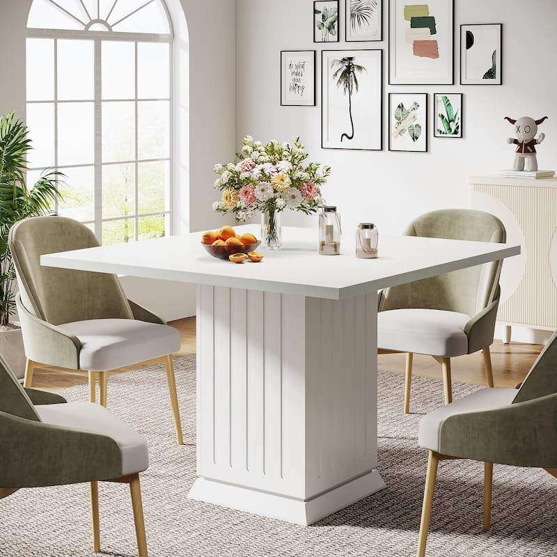 Modern Small Wood Square Dining Table for 4 People