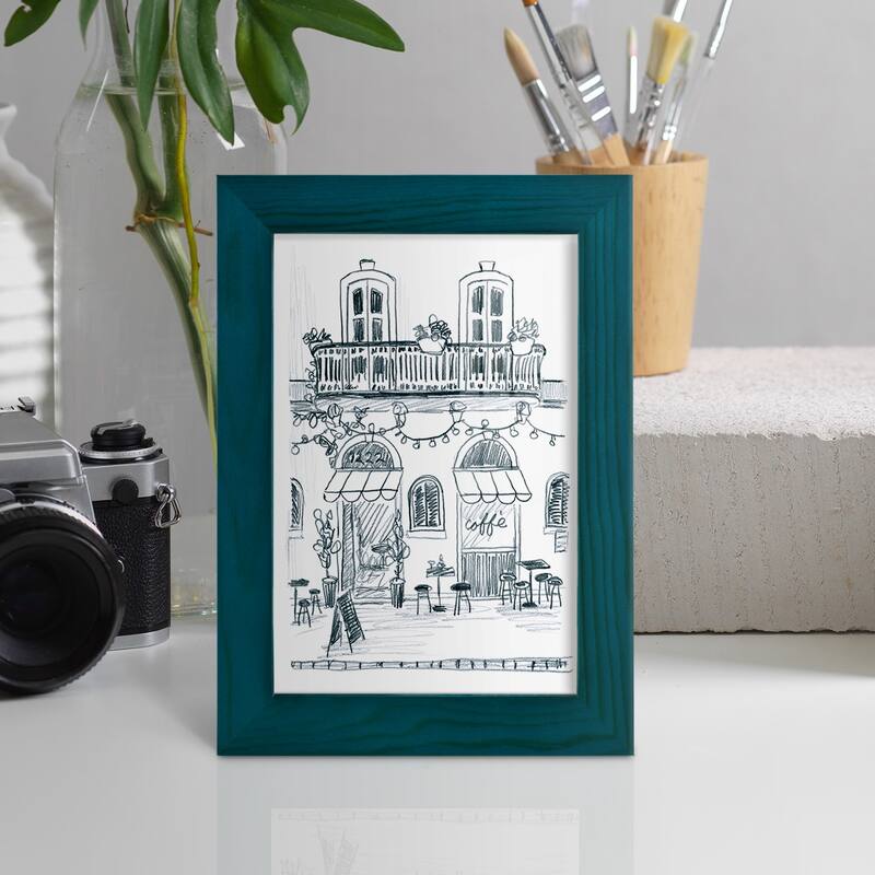 Italian Street Sketch II -Framed Print w/glass-Cherry Red
