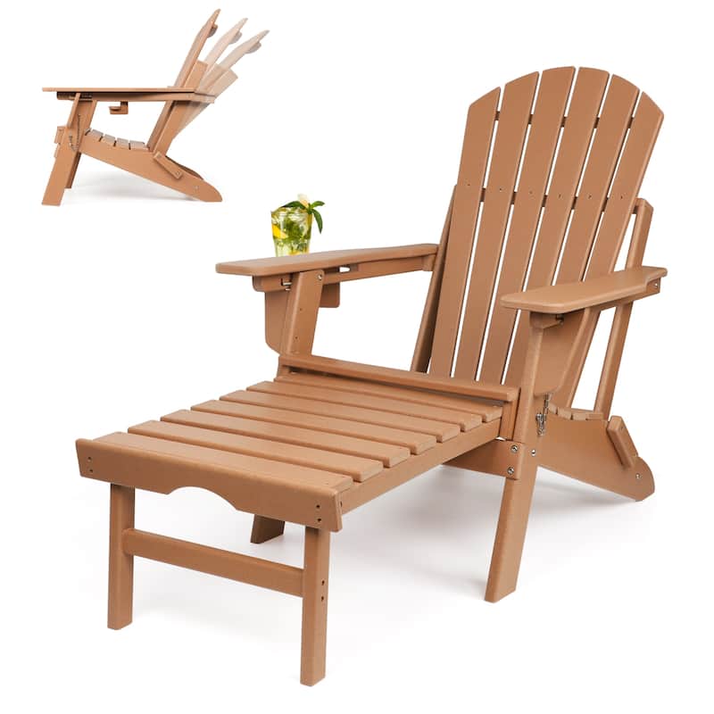 Vrakae Folding and Adjustable Adirondack Chair with Ottoman
