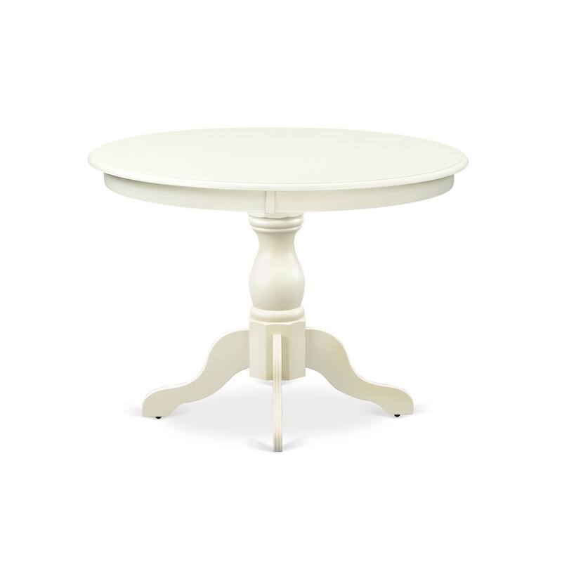 3-Piece Linen White Finish Solid Wood Top - Button Tufted Dining Room Set - Seats 4
