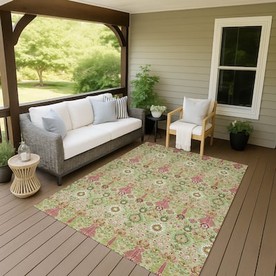 Machine Washable Indoor/ Outdoor Traditional Xander Chantille Rug