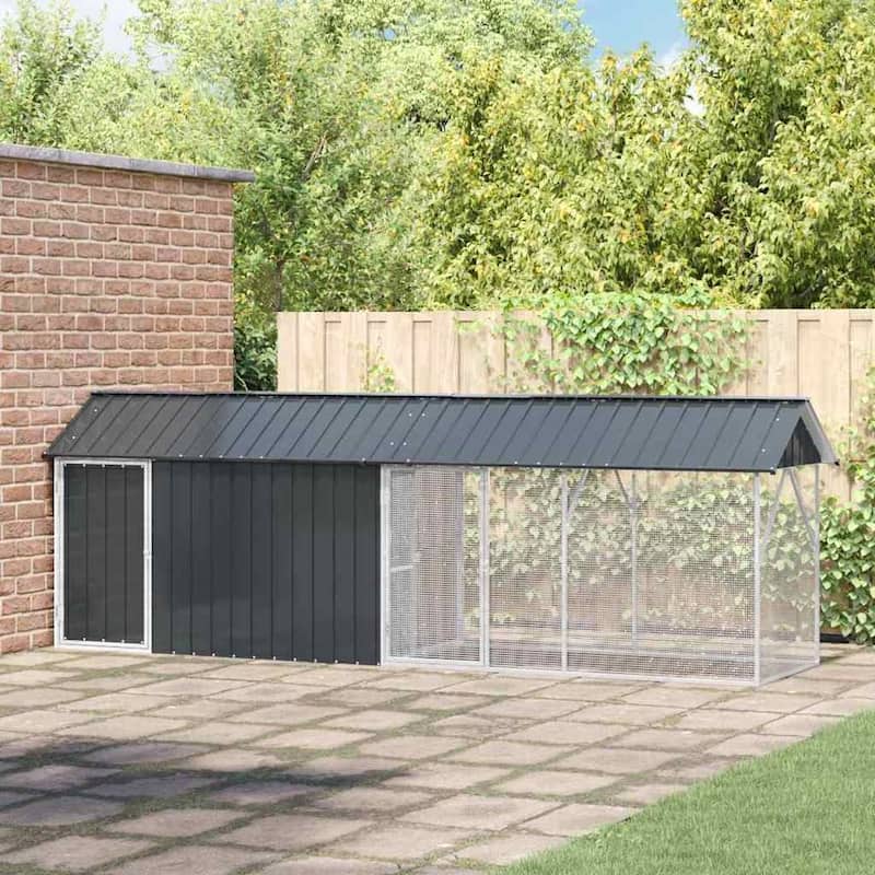 vidaXL Bird Cage Anthracite Galvanized steel - 422 x 103 x 142 cm