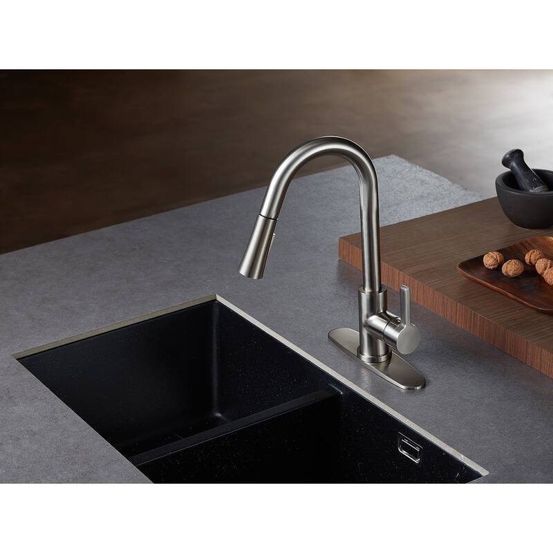 Kingston Brass Continental 1.8 GPM Single Hole Pull Down Kitchen