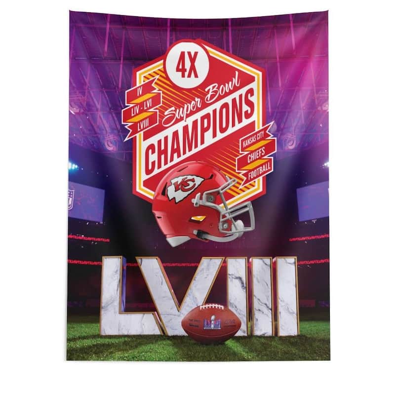 NFL Kansas City Chiefs SB58 Re Take Multi Champs Wall Hanging - 50"x60"